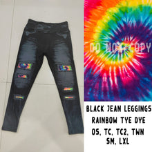 Load image into Gallery viewer, BLACK TYE DYE JEAN LEGGINGS

